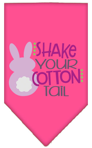 Shake Your Cotton Tail Screen Print Pet Bandana Bright Pink Large